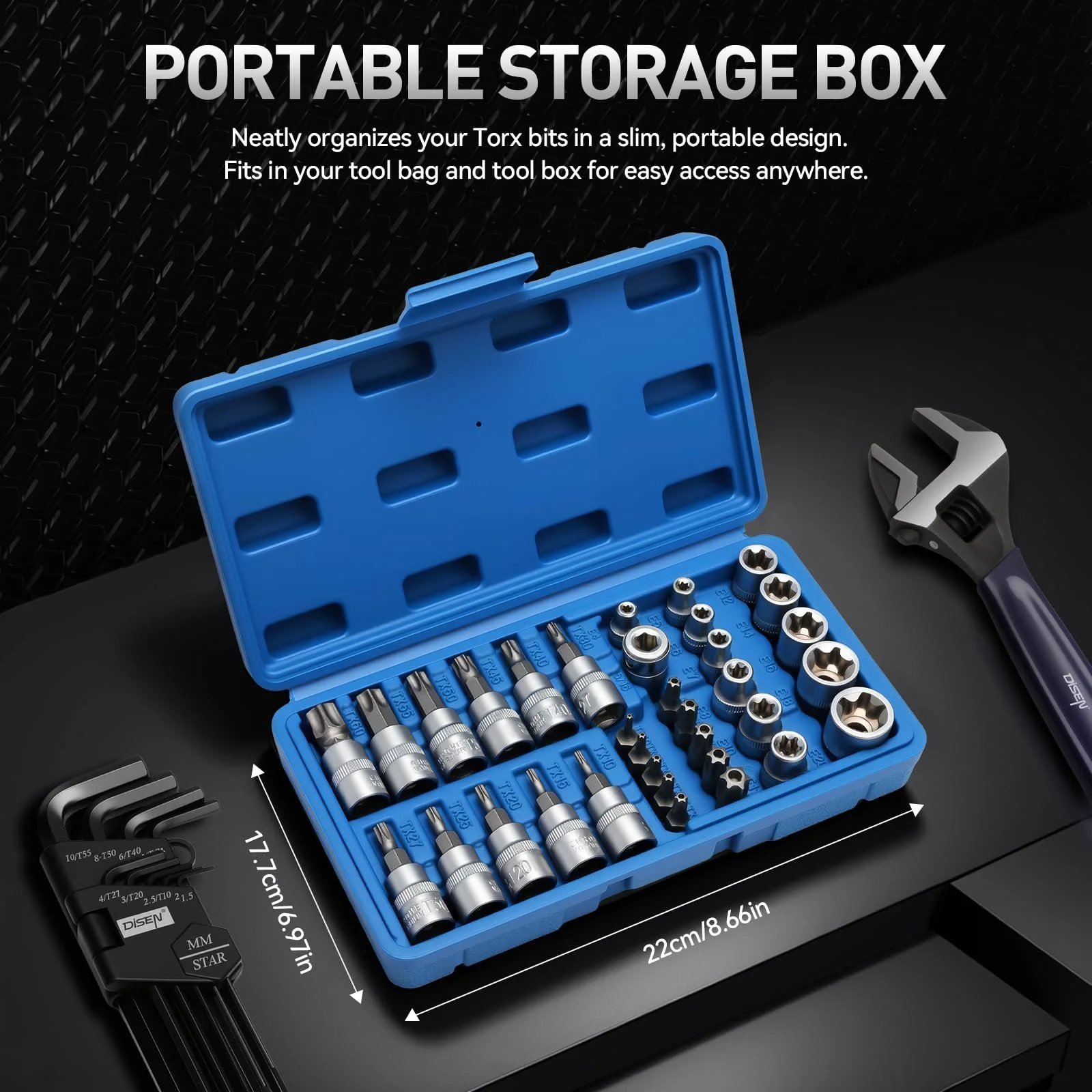34-Piece 3/8" Drive Tamper-Resistant Torx & E-Socket Bit Set