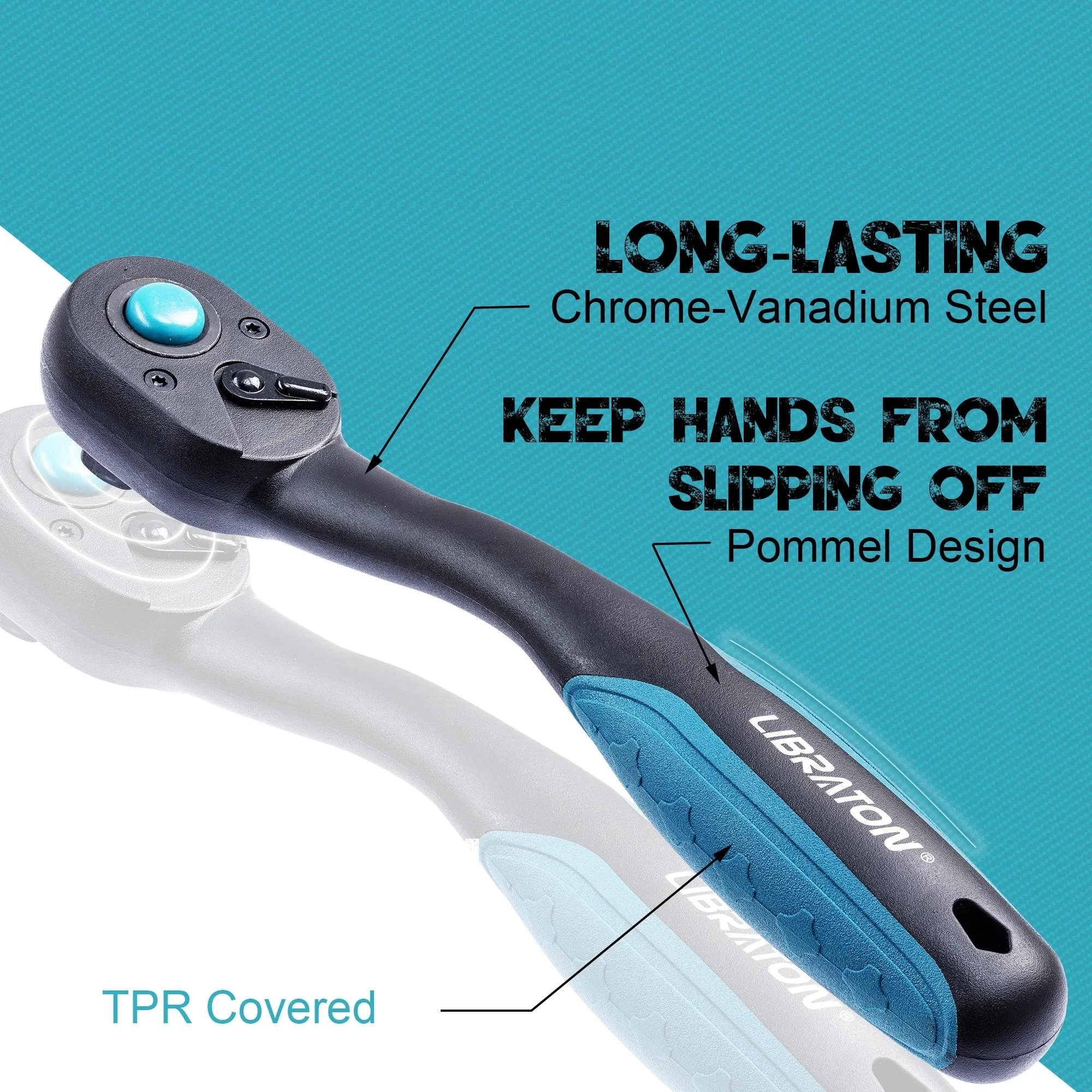 72-Tooth Reversible Ratchet Wrench Set 1/4" 3/8" 1/2" Drive
