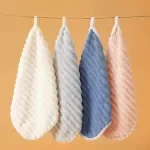 Super Soft Quick-Dry Coral Fleece Baby Face Towel with Hanging Loop