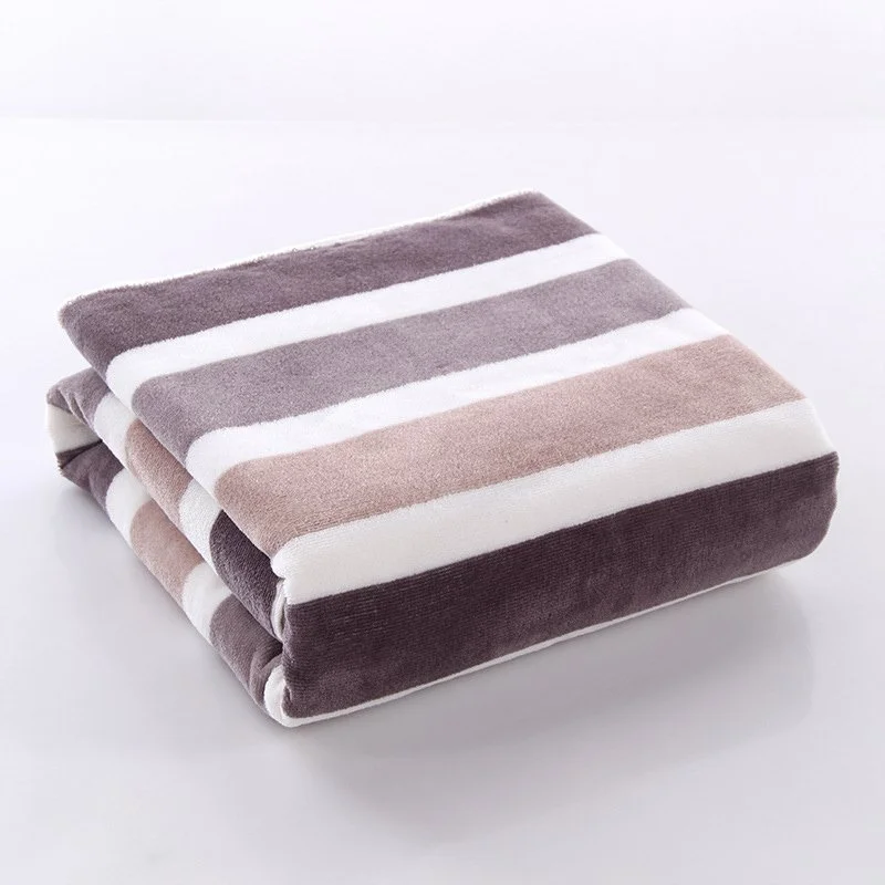 Striped Organic Cotton Bath & Face Towel Set – Soft, Absorbent, Quick-Dry