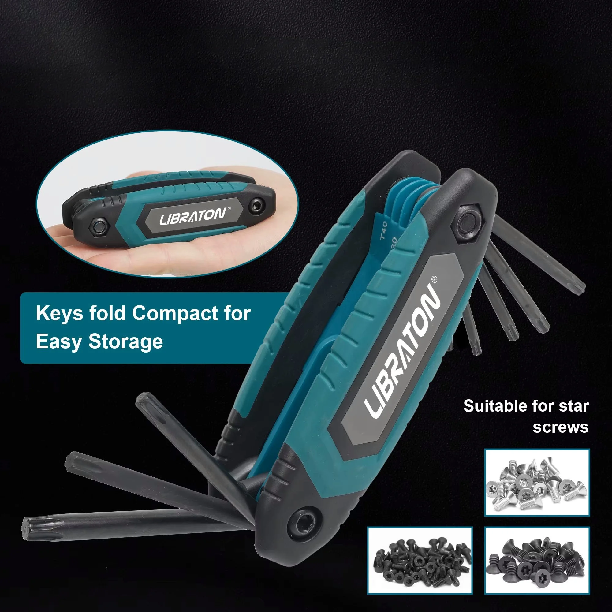 8 in 1 Folding Torx Hex Key Allen Wrench Set – Portable Pocket Tool