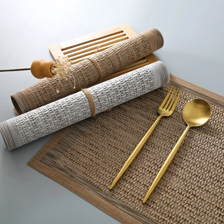 Japanese Style Heat-Resistant Non-Slip Rectangular PVC Placemat