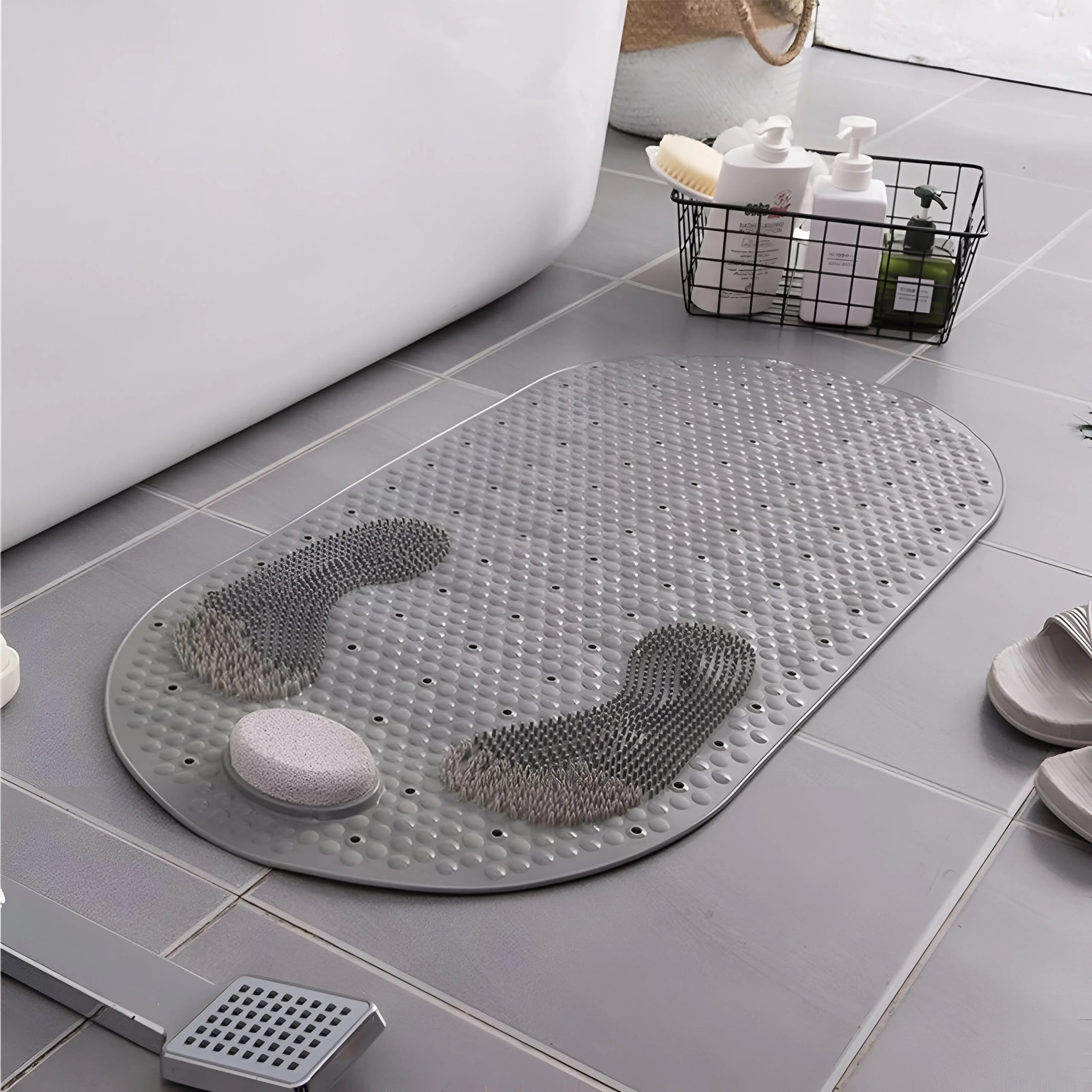 Non-Slip PVC Bathroom Floor Mat with Massage Texture