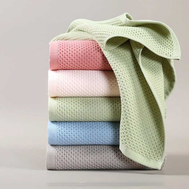 Organic Cotton Waffle Bath Towel Set – Quick-Dry, Soft & Absorbent