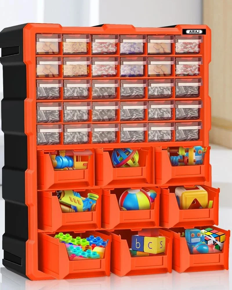 39-Drawer Clear Plastic Storage Cabinet for Hardware, Crafts & Parts Organization