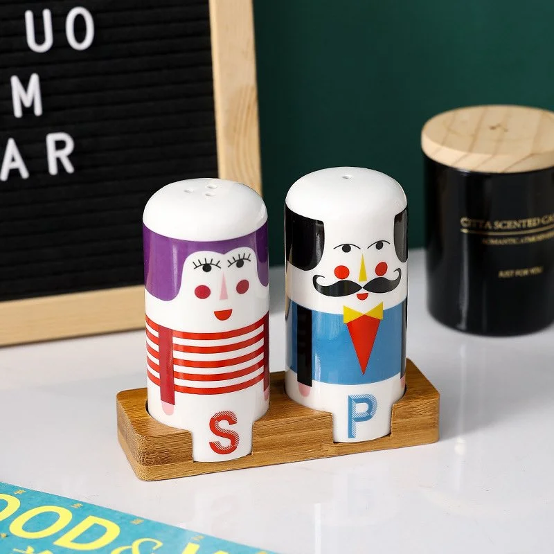 Ceramic Spice Bottle and Toothpick Holder for Salt, Pepper and Condiments