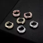 Sparkle Round Cubic Zirconia Stud Earrings for Women