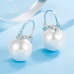 925 Sterling Silver Pearl Earrings - Elegant 18K Gold Jewelry Gift for Women