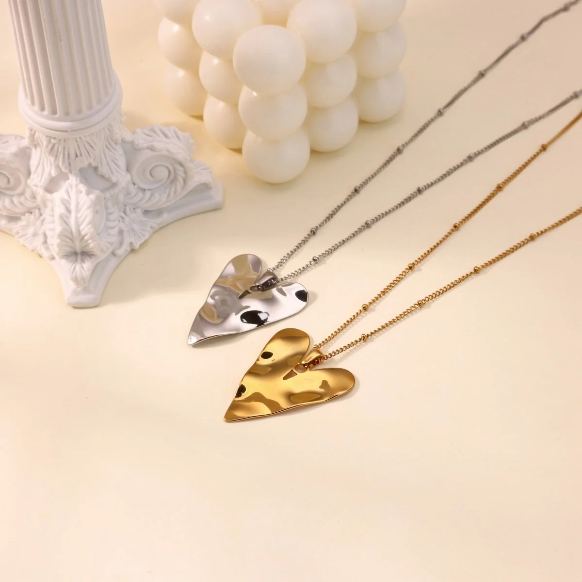 Gold Plated Irregular Heart Pendant Necklace