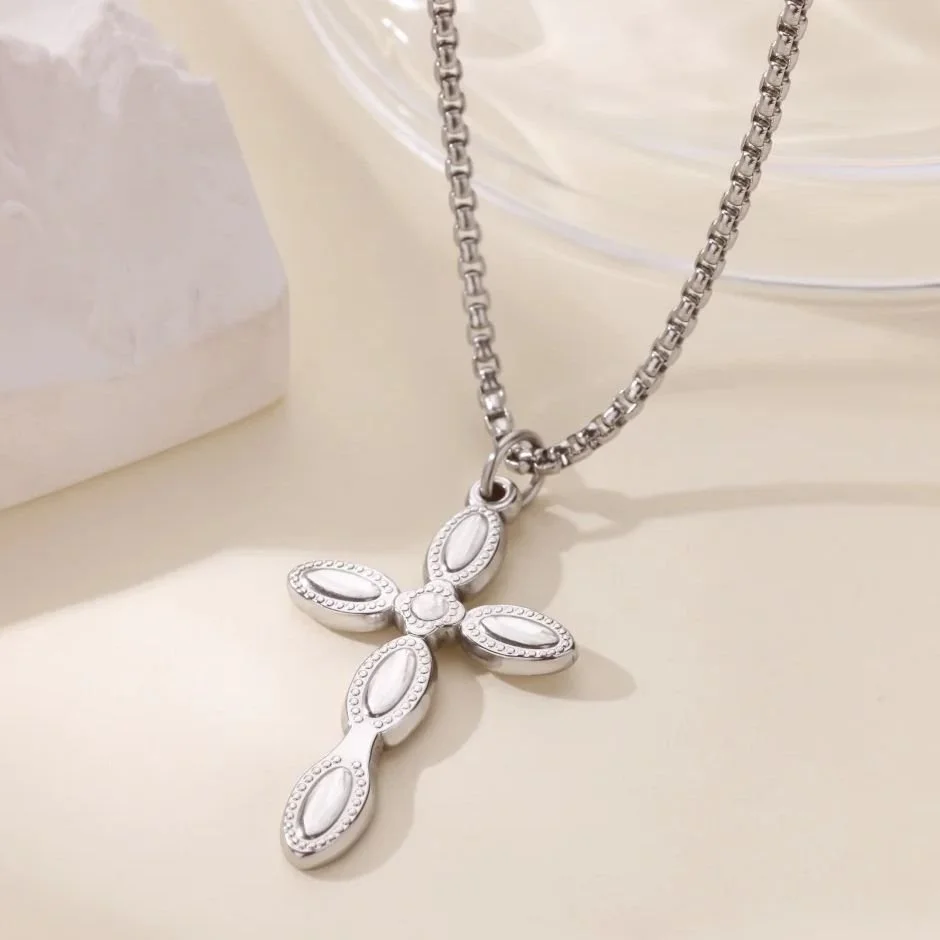 Vintage Stainless Steel Cross Necklace for Men & Women