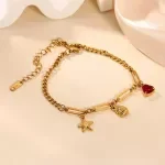 Ocean Style Starfish Shell Pendant Handmade Bracelet for Women – Waterproof Stainless Steel Jewelry