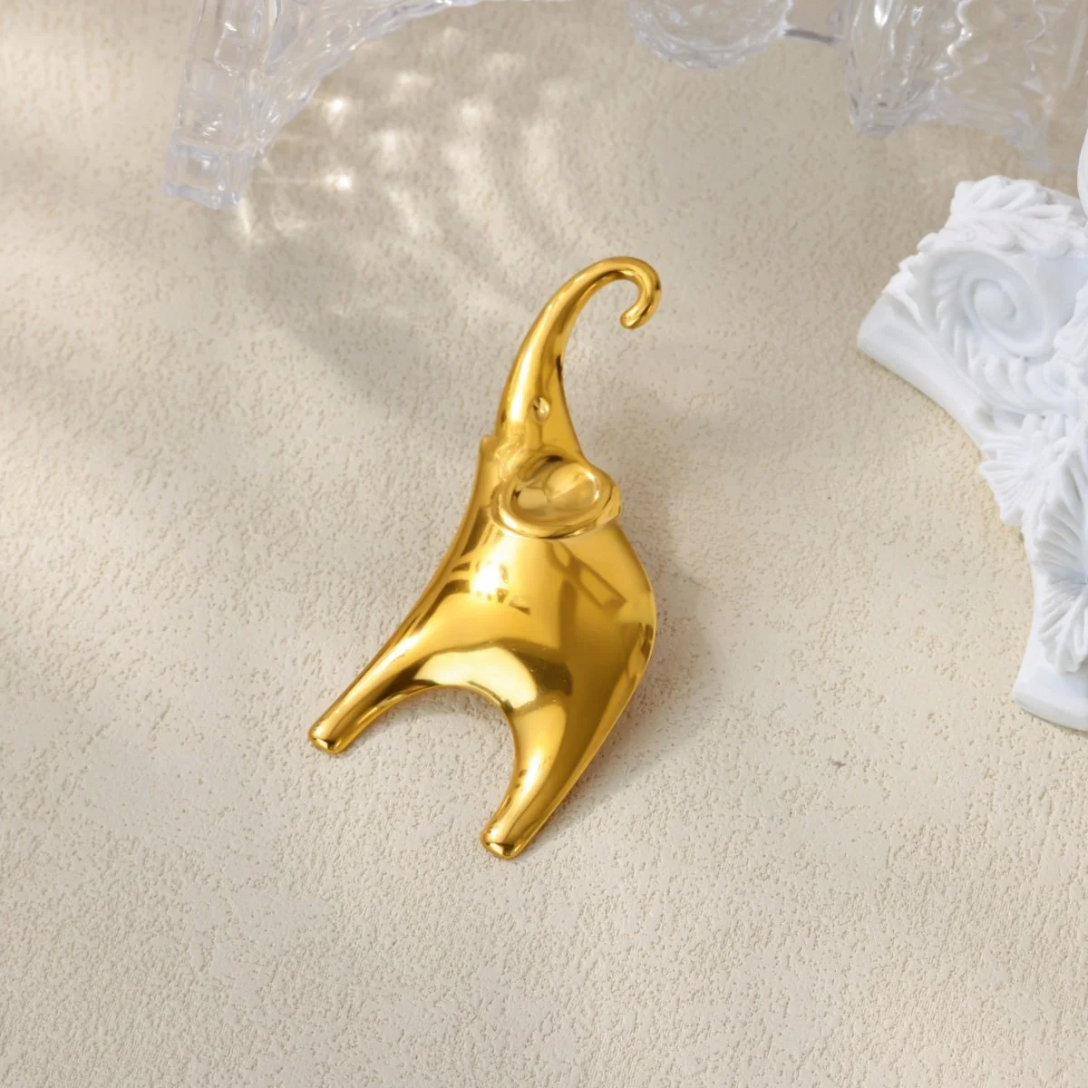 Elegant Elephant Stainless Steel Brooch Pin for Men & Women