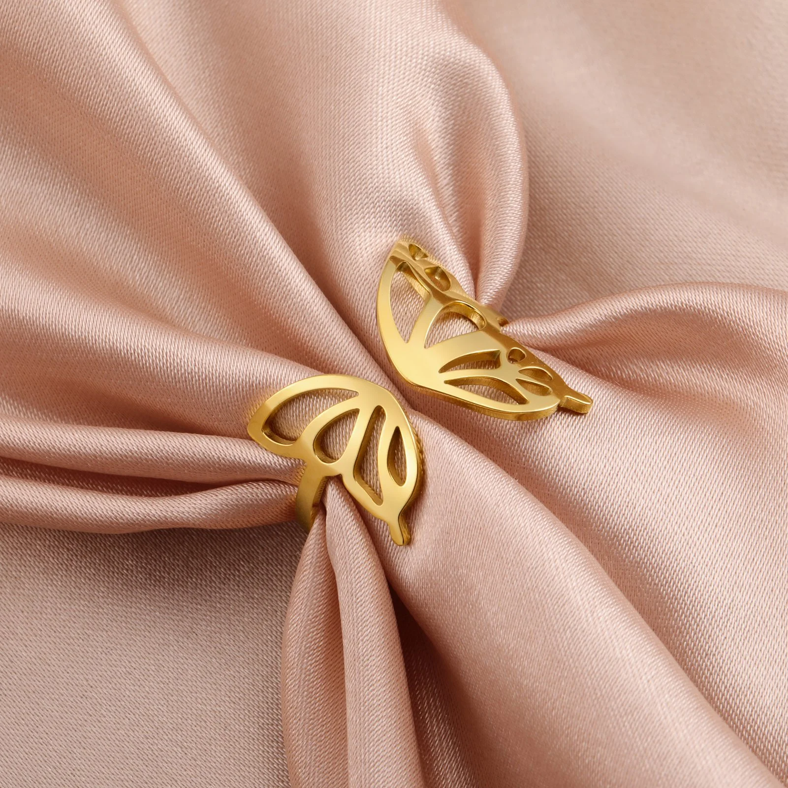 Butterfly Adjustable Ring for Women – Stainless Steel 18K Gold Plated Fashion Jewelry