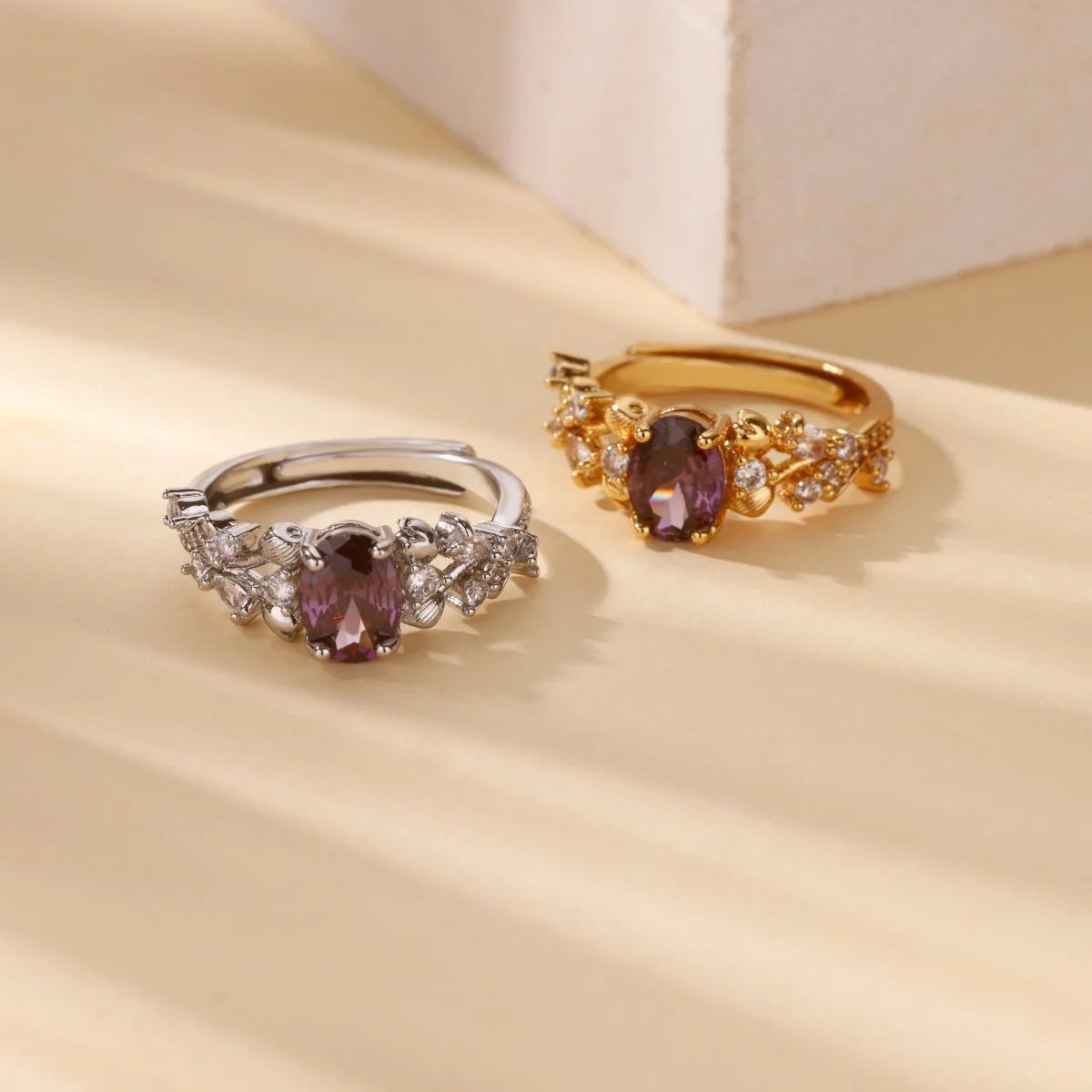 Elegant Adjustable Cubic Zirconia Ring for Women