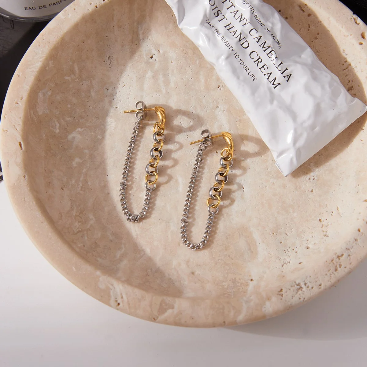 18K Gold PVD Long Chain Tassel Drop Earrings for Women