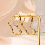 Geometric Gold Stainless Steel Earrings for Women