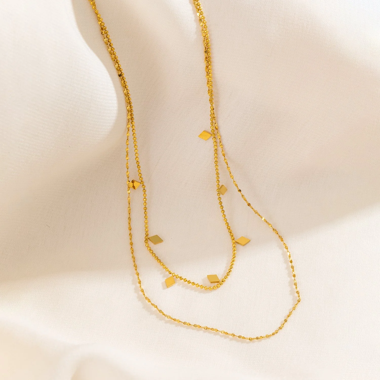 Double Layer Gold Plated Necklace for Women