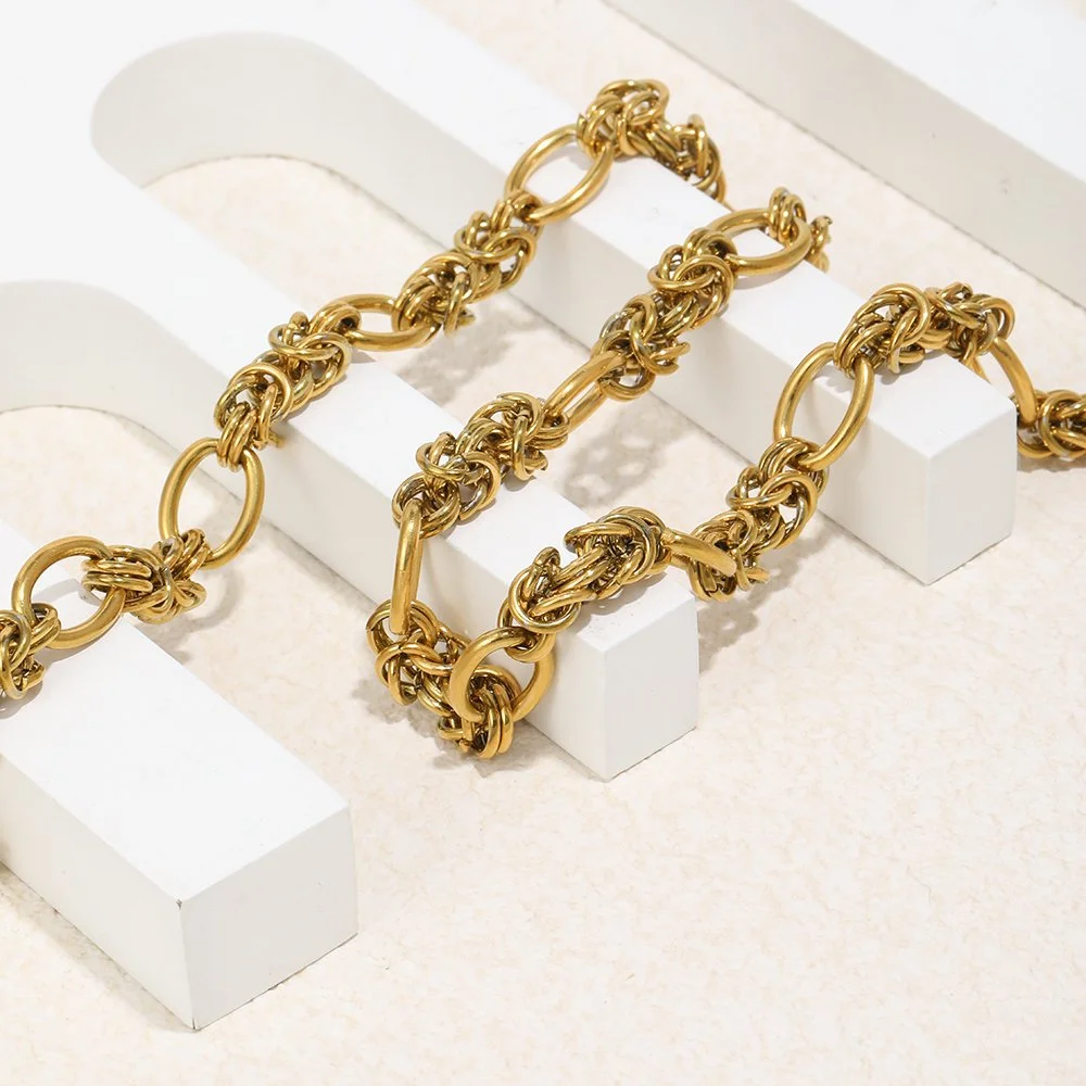 Multi Ring Stainless Steel Women's Necklace PVD Gold Plated – Waterproof & Hypoallergenic