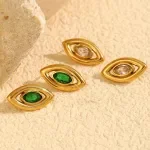 Retro Gothic Eye Cube Zirconia Stud Earrings for Women
