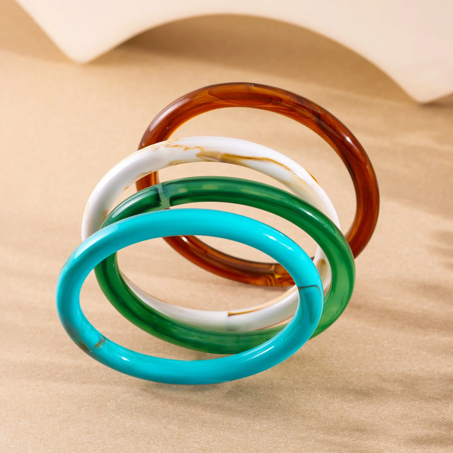 Bold Color Acrylic Bangle Bracelet – 65mm Round Statement Cuff