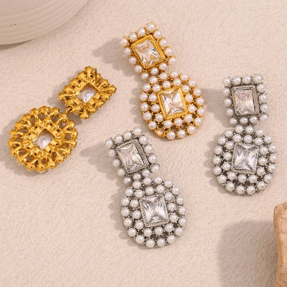 Luxury Gold-Plated Zircon Stud Earrings for Women