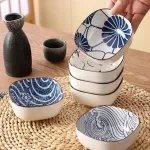 Handmade Ceramic Japanese Square Dip Bowl for Soy Sauce, Snacks & Dips