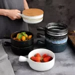 Japanese Ceramic Dessert & Rice Bowl – Creative Handmade Tableware