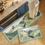Soft Q-Elastic Fiber Leather Kitchen Mat – Water & Oil Absorbing, Non-Slip Comfort Rug