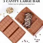 3-in-1 Silicone Chocolate Bar Mold – Easy Release Wax Melt & Candy Maker