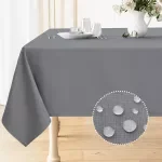 Waterproof Faux Linen Rectangle Tablecloth – Wipeable & Washable Dining Table Cover