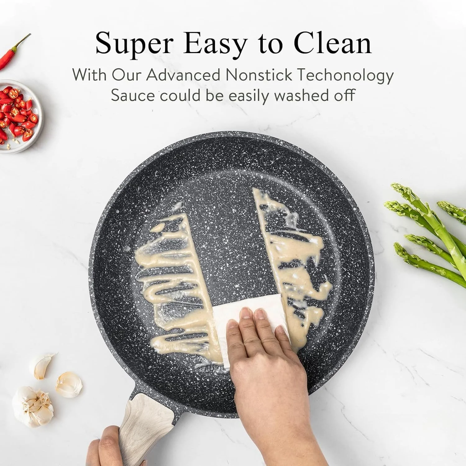 Non-Stick Frying Pan for Induction & Gas Stoves - 8"/9.5"/11" Skillet for Home Cooking