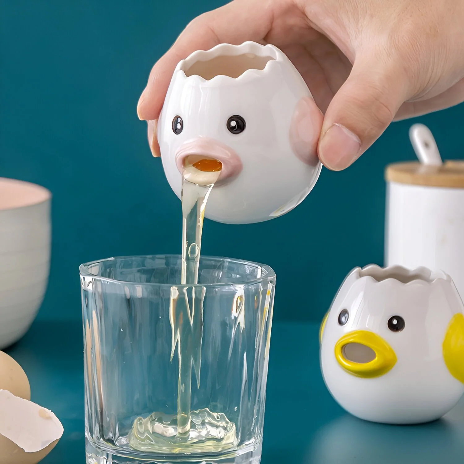 Cartoon Chicken Ceramic Egg Separator