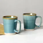 Retro Ceramic Coffee Mug – Handmade Kiln-Style Breakfast Cup