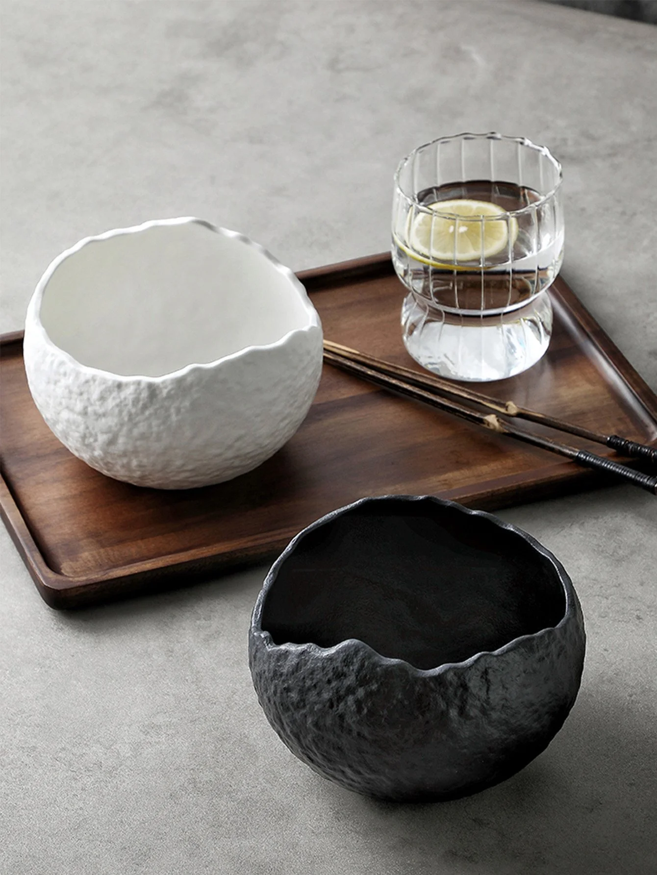 Asymmetrical Eggshell Ceramic Bowl – Creative Dessert & Salad Tableware