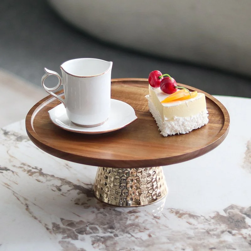 Luxury Metal & Wood Fruit Bowl and Dessert Display Tray