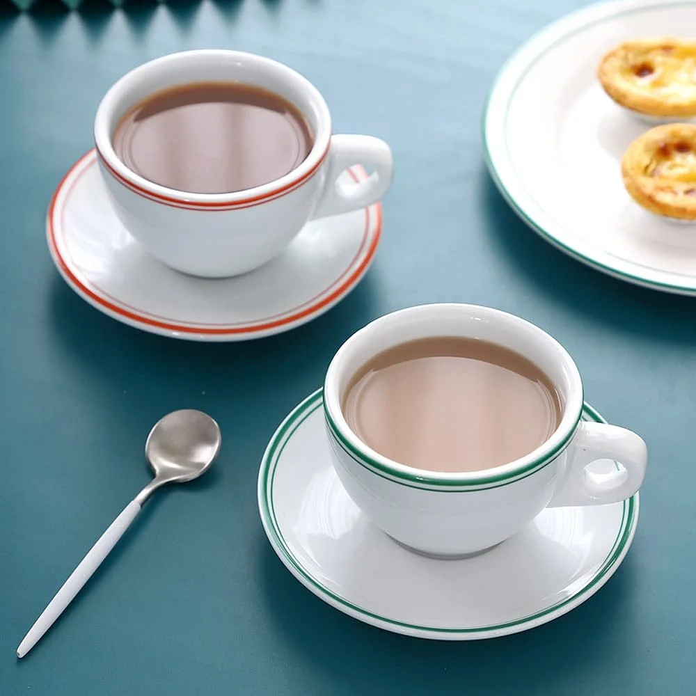 Vintage Ceramic Coffee Mug and Saucer Set