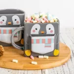 Cartoon Penguin Coffee Mug with Handle – 9oz Animal Cookie Cup