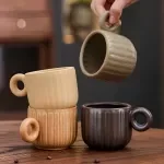 240ml Retro Ceramic Coffee Mug for Latte, Cappuccino & Tea – Eco-Friendly Stoneware