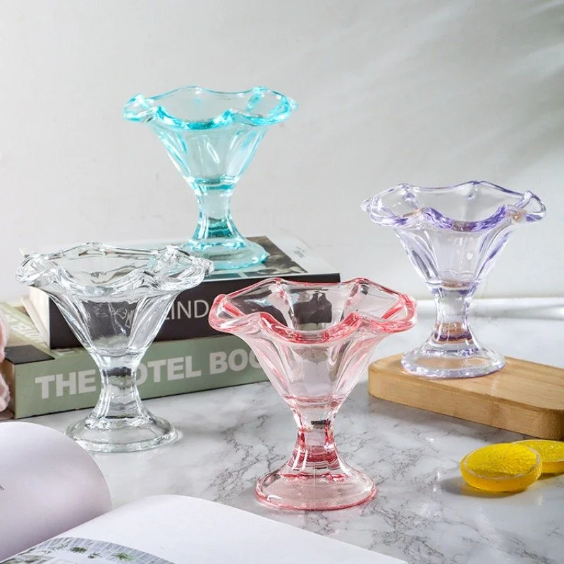Glass Dessert Cups for Ice Cream, Parfaits, Smoothies & Drinks