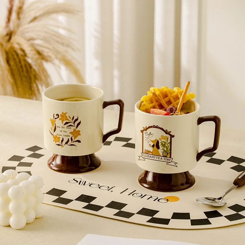 Cute Ceramic Coffee & Milk Mug – Tall Eco-Friendly Breakfast Cup