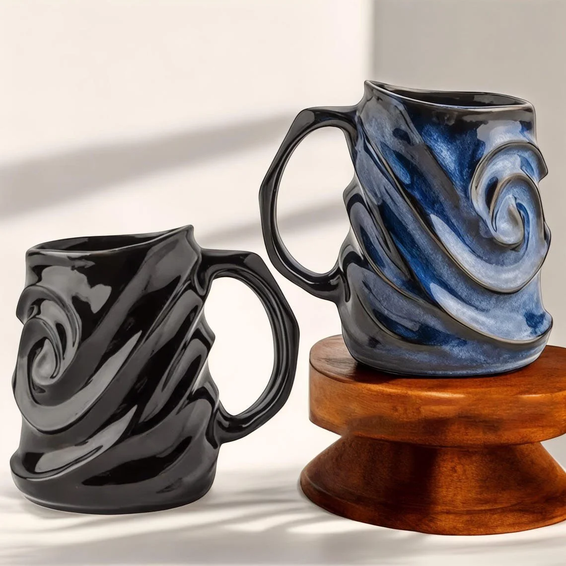 500ml Leaf Pattern Ceramic Coffee Mug