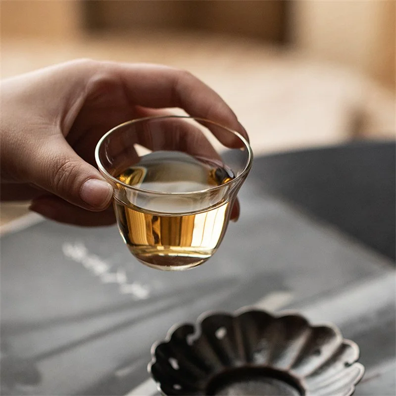 2Pcs Heat Resistant 2.5oz Glass Kung Fu Tea Cups – Japanese Style Tasting Set
