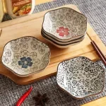 Japanese Ceramic Flower-Shaped Sauce Dish – Handmade Seasoning Plate for Home & Kitchen