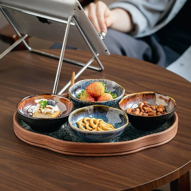 Japanese Retro Ceramic Sauce & Appetizer Plates – Set of 2 (4-Inch)