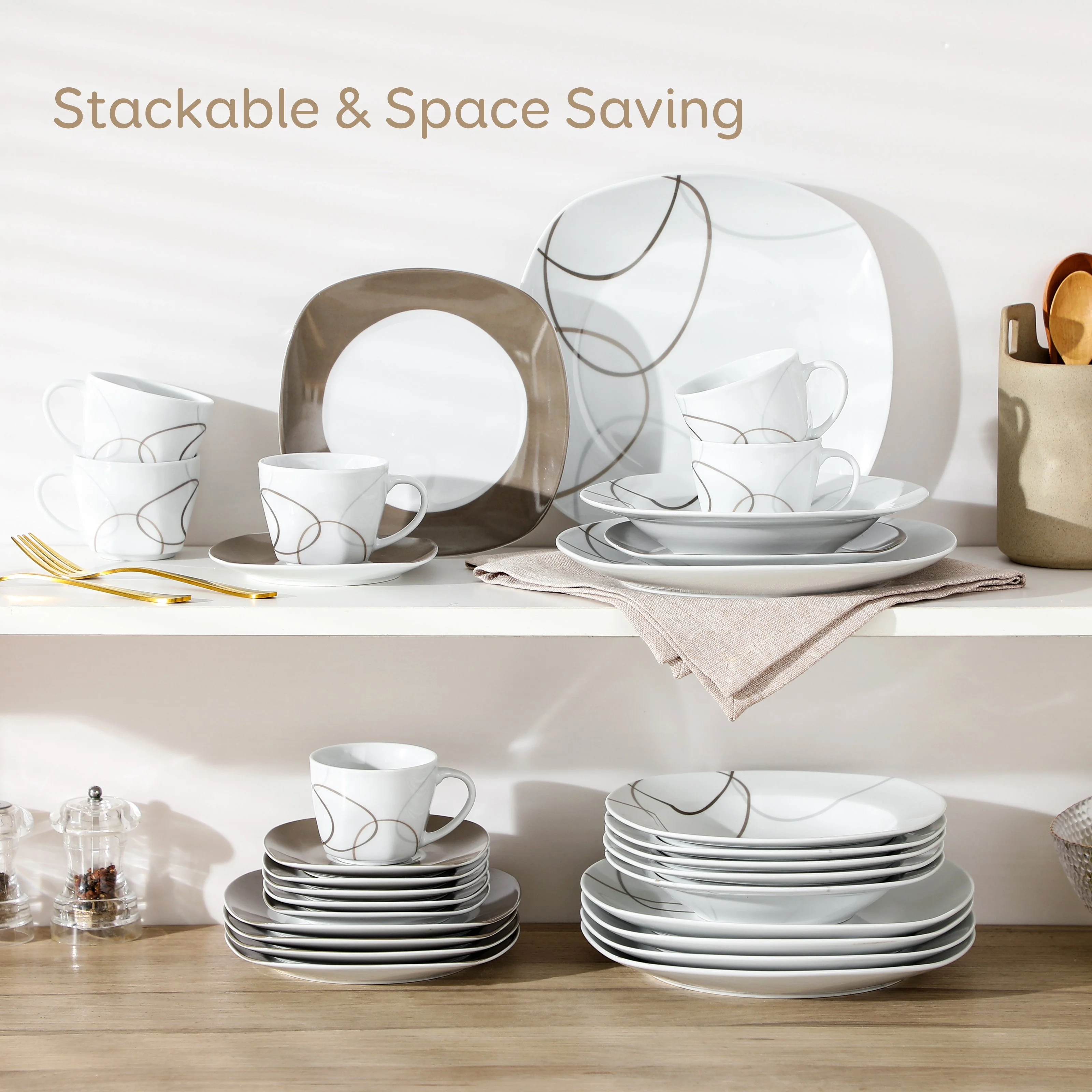 30-Piece Porcelain Dinnerware Set for 6