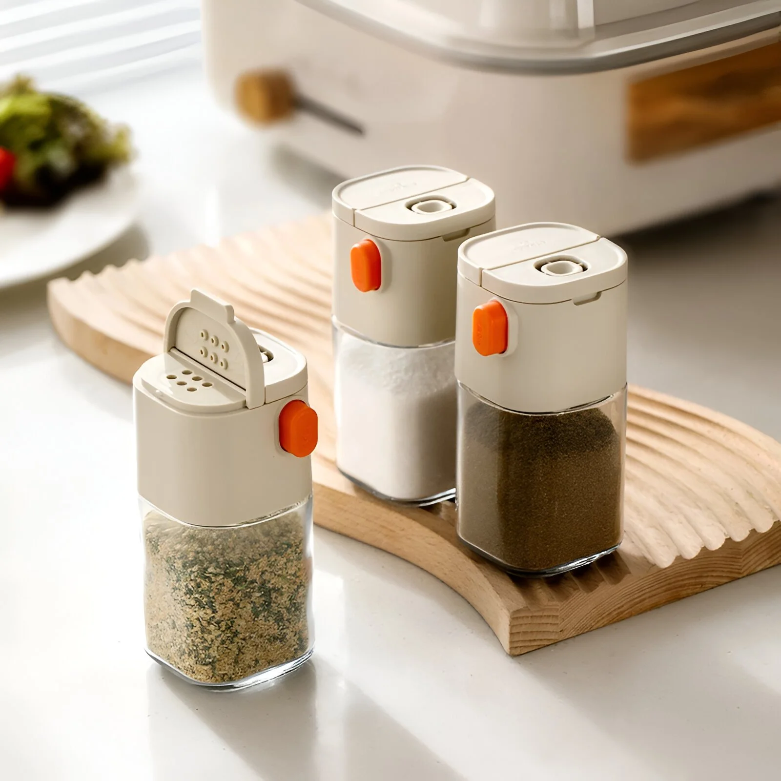 180ml Press-Type Glass Seasoning Bottle – Multi-Functional Spice & Pepper Shaker