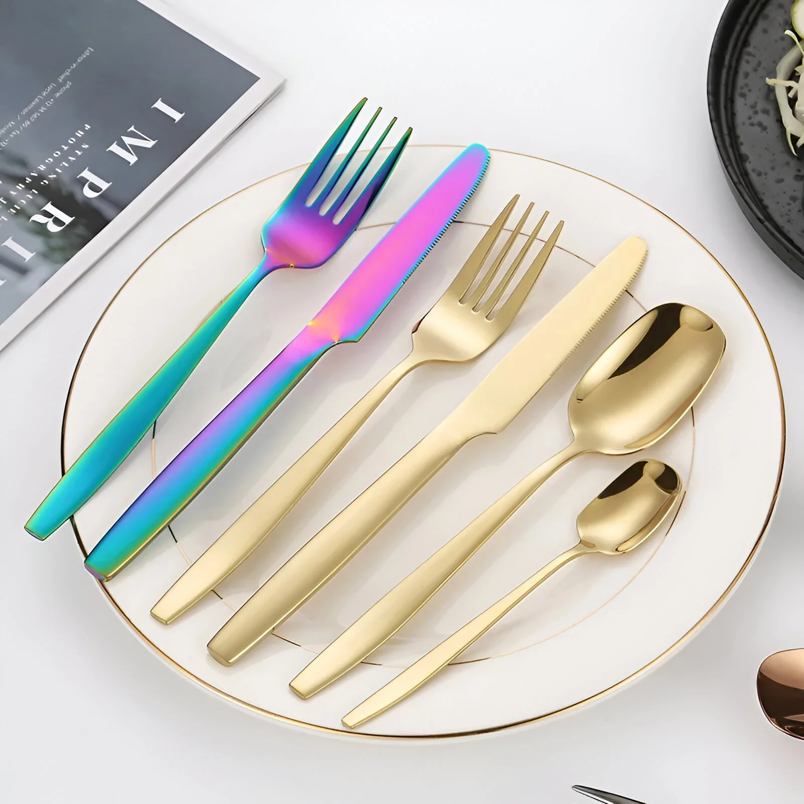 Premium Stainless Steel 4-Piece Tableware Set – Knife, Fork & Spoon Set