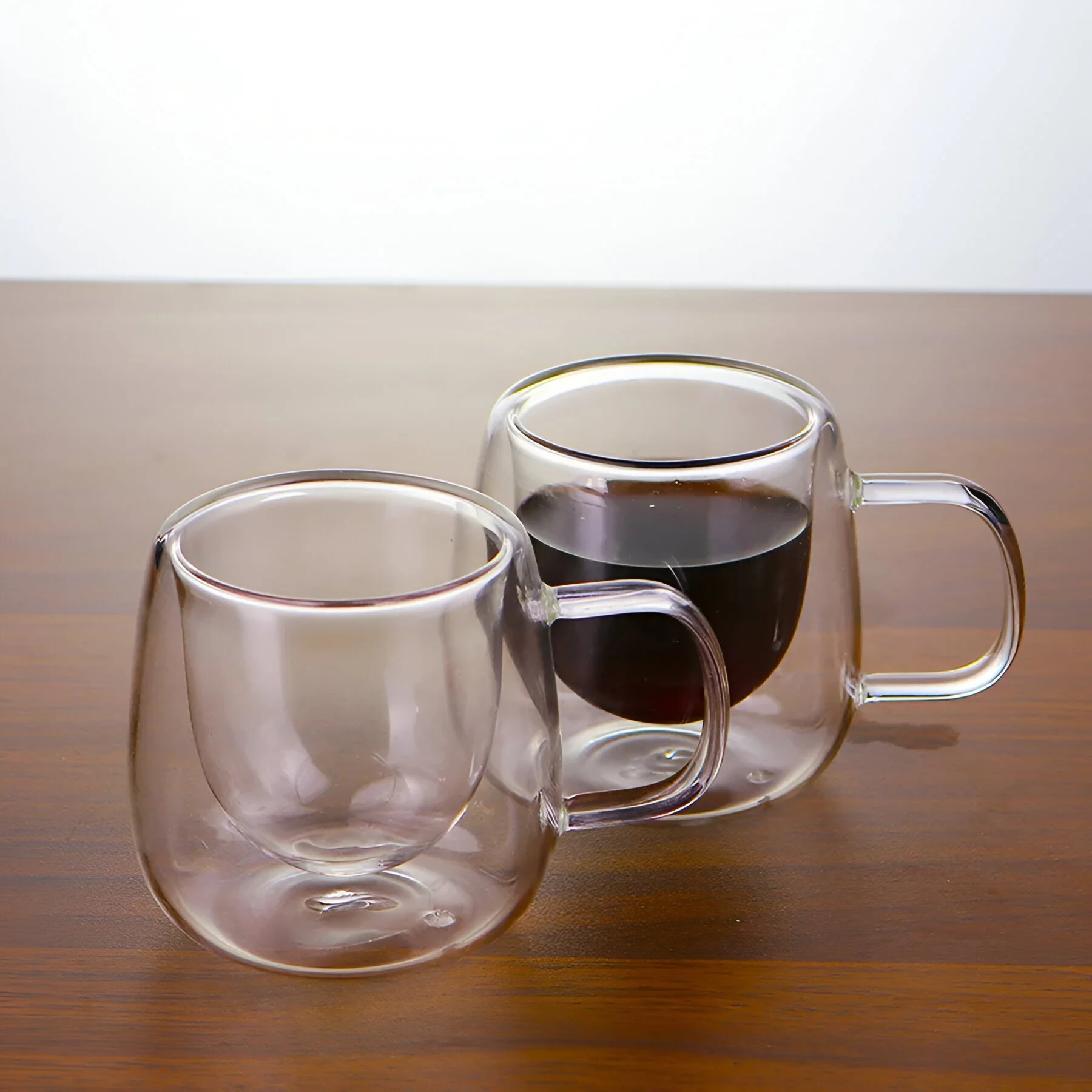 4pcs 80ml Double-Walled Glass Espresso Cups – Heat-Resistant Coffee Mugs