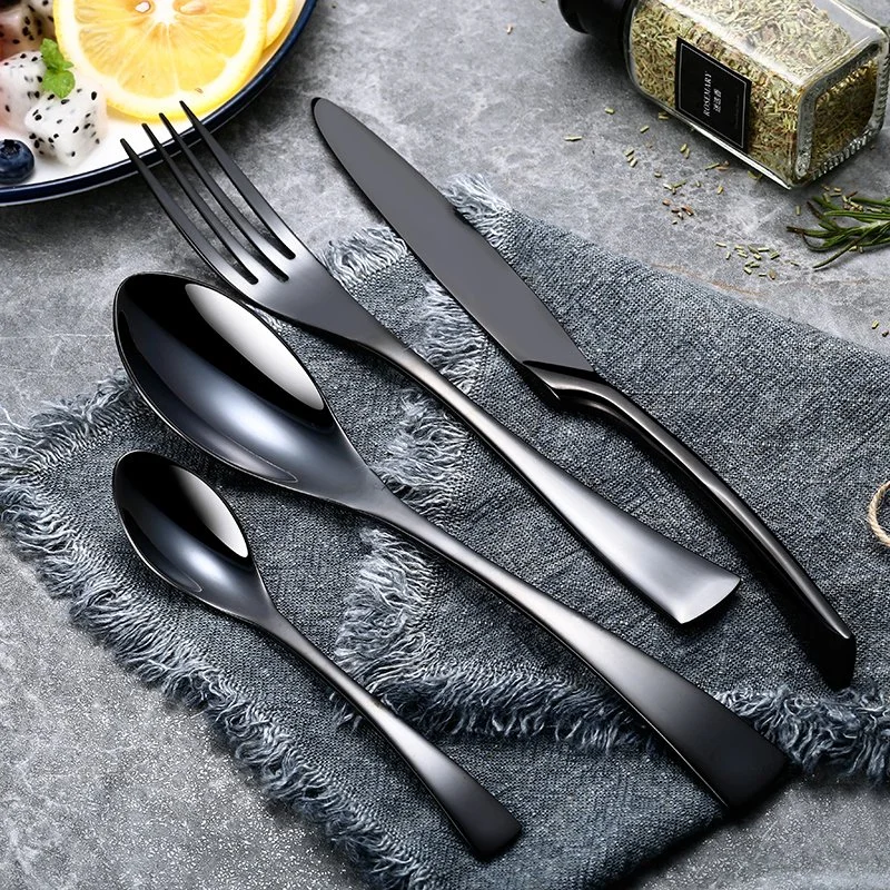 Luxury Black Gold Stainless Steel Cutlery Set