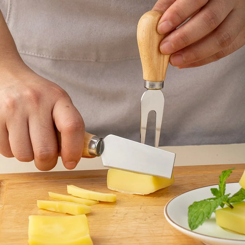 Stainless Steel Cheese Butter Knife with Wooden Handle